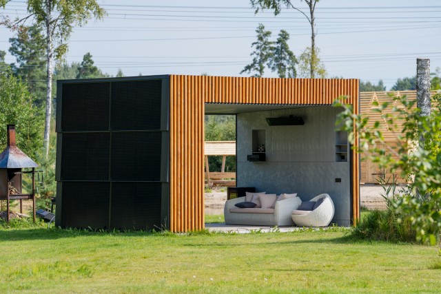 facade made of solar panels